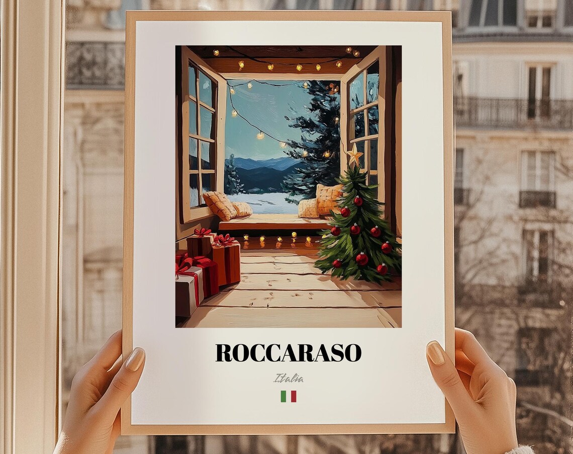 Roccaraso Italy Ski Resort Wall Decor Print Poster Christmas Gift Art