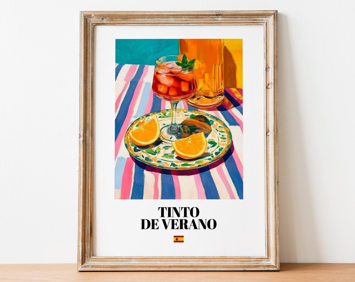 Tinto De Verano Wine Cocktail Art Print Poster