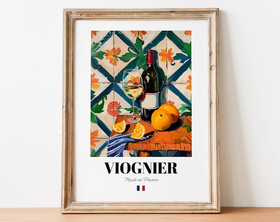 Viognier French Wine Citrus Still Life Oranges Lemons Art Poster