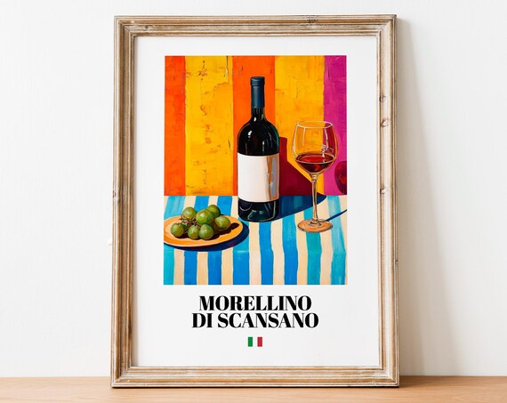 Morellino Di Scansano Wall Art Print Poster Tuscan Wine Artwork For Homes
