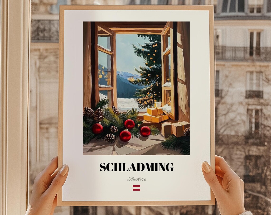 Schladming Austria Ski Resort Wall Art Print Poster Christmas Gift