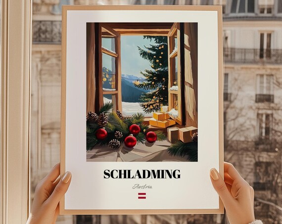 Schladming Austria Ski Resort Wall Art Print Poster Christmas Gift