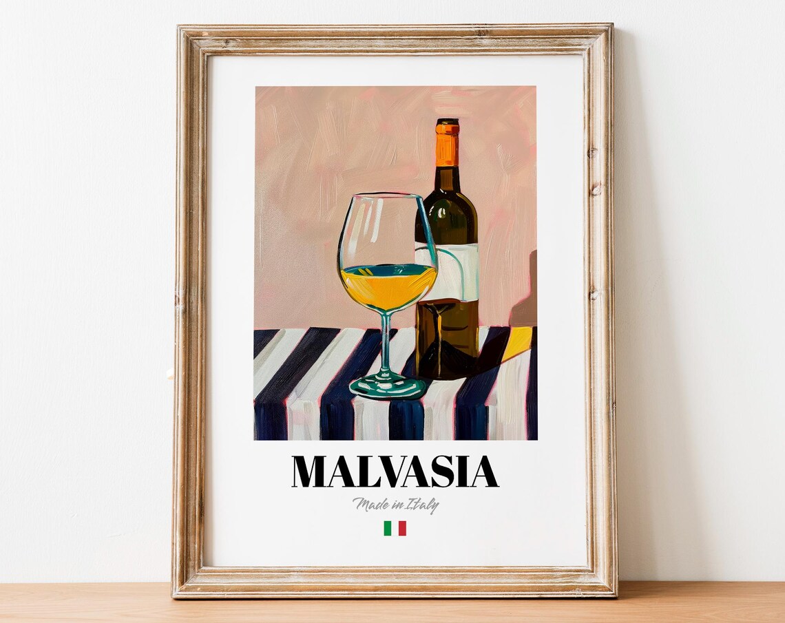 Italian Malvasia Poster Print, Aromatic Wine Artwork
