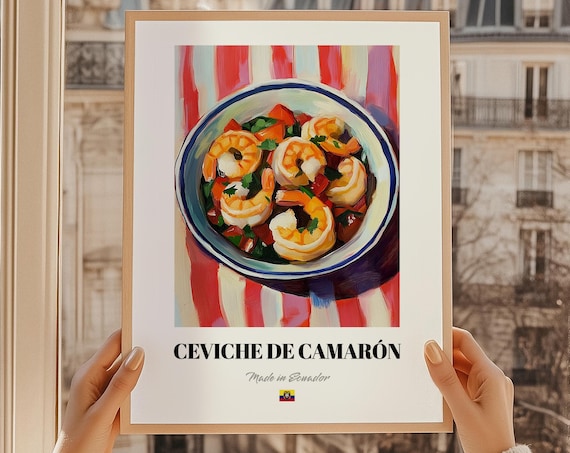 Ceviche de Camaron Made in Ecuador Shrimp Citrus Seafood Food Poster