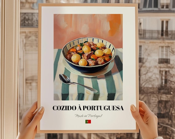Cozido A Portuguesa Portuguese Stew Hearty Kitchen Food Art Poster