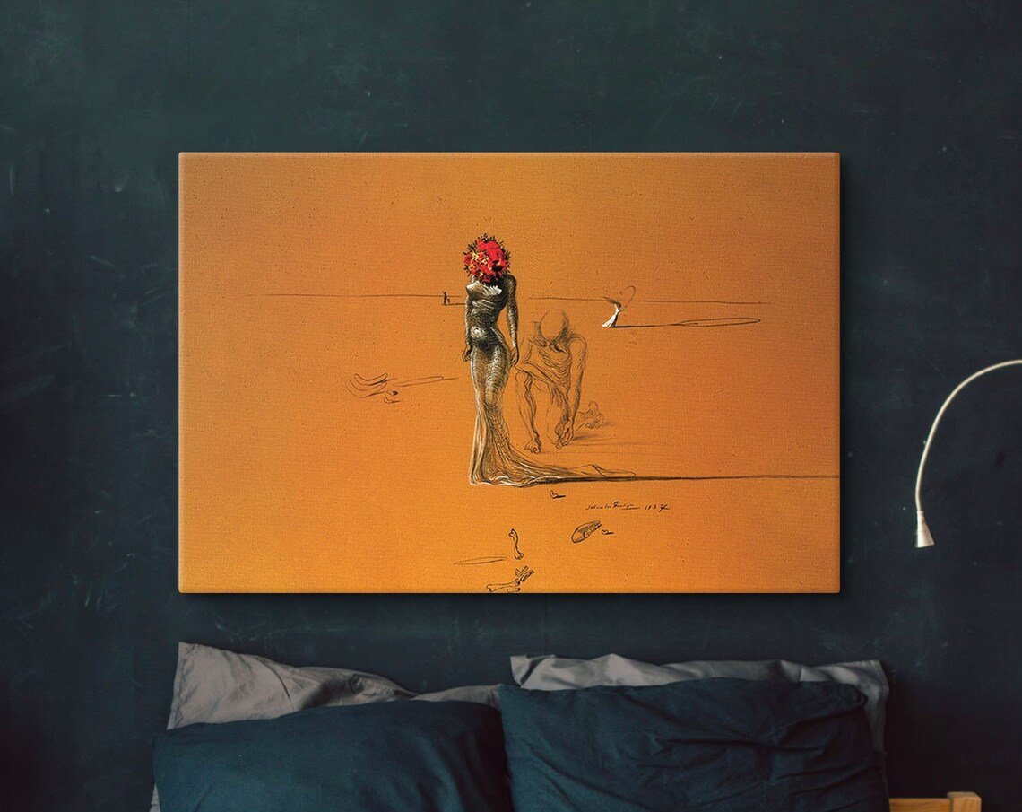 Salvador Dali Woman With Flower Surrealist Art Print