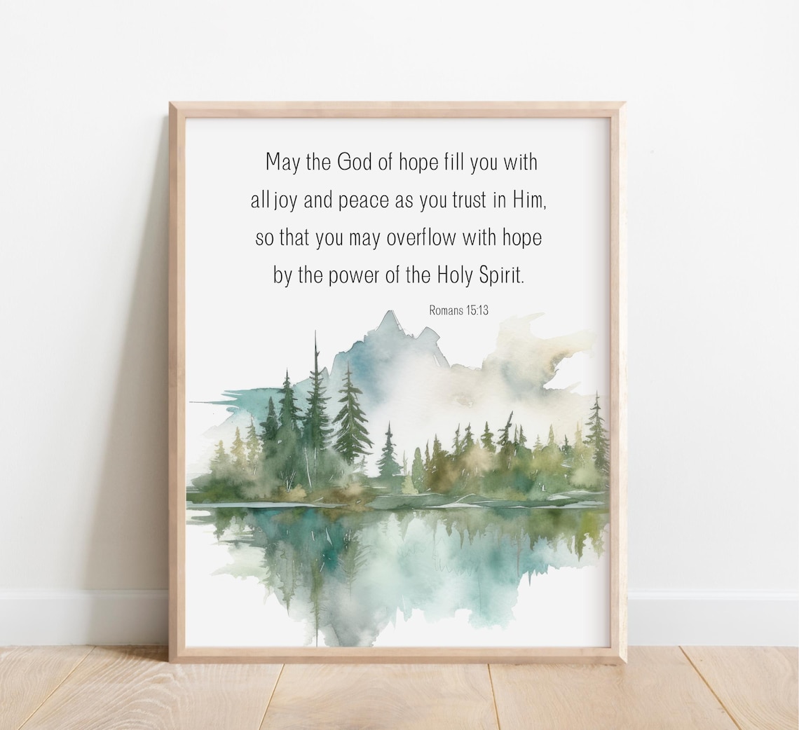 Romans 15:13 Bible Verse Scripture Art Print