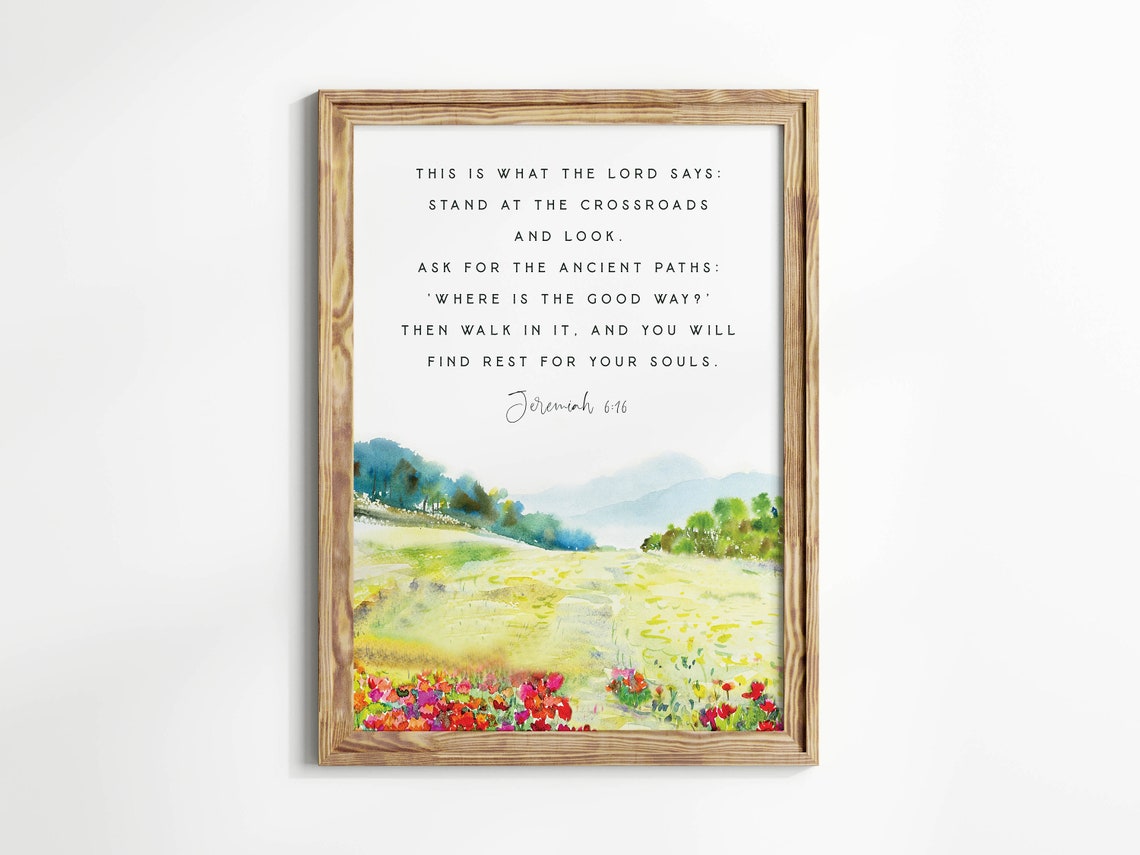 Jeremiah 6:16 Bible Verse Scripture Art Print - Image 2