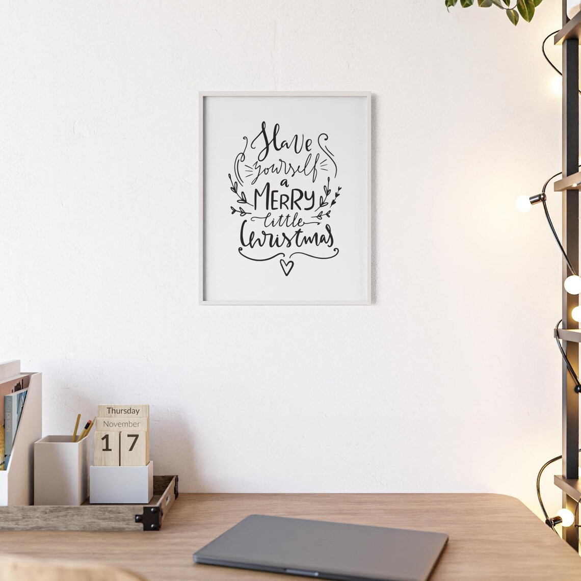 Have Yourself A Merry Little Christmas Handwritten Script Poster Art - Image 2