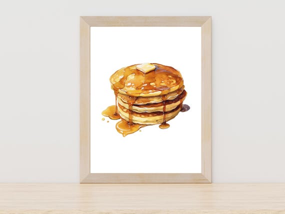 Pancakes Watercolor Painting