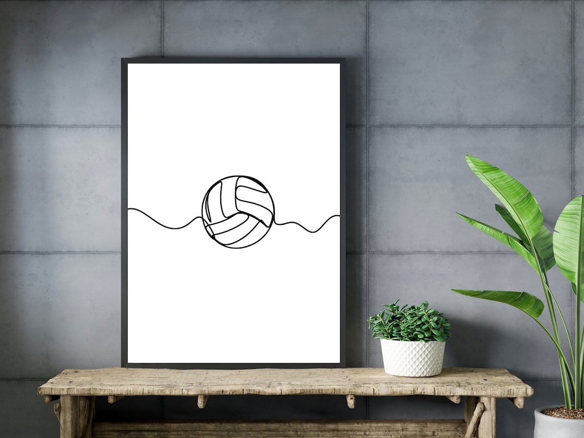 Volleyball Line Art Poster, Athlete Sport Print - Image 3