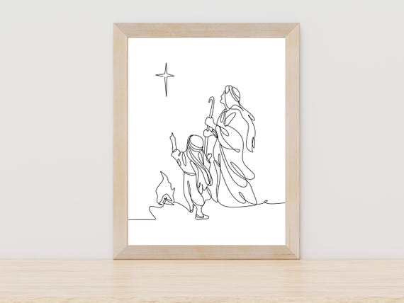Religious Line Art, Christian Minimalist Art Print