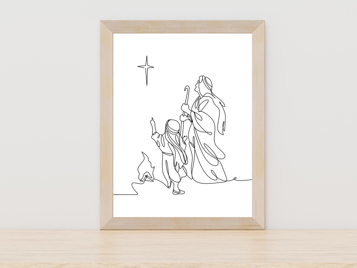 Religious Line Art, Christian Minimalist Art Print