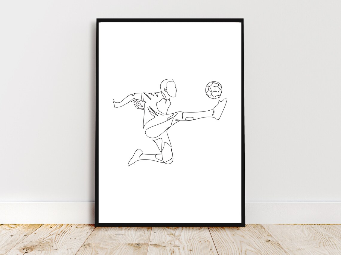 Soccer Boy Minimalist Wall Art Print, Teen Room - Image 4