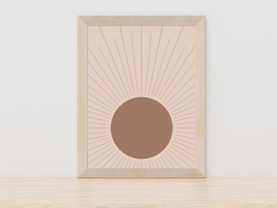 Sun Illustration Artwork Minimalist Sun Art Sun Wall Decor Sun Print Abstract Sun Design Boho Sun Print Solar Art Art