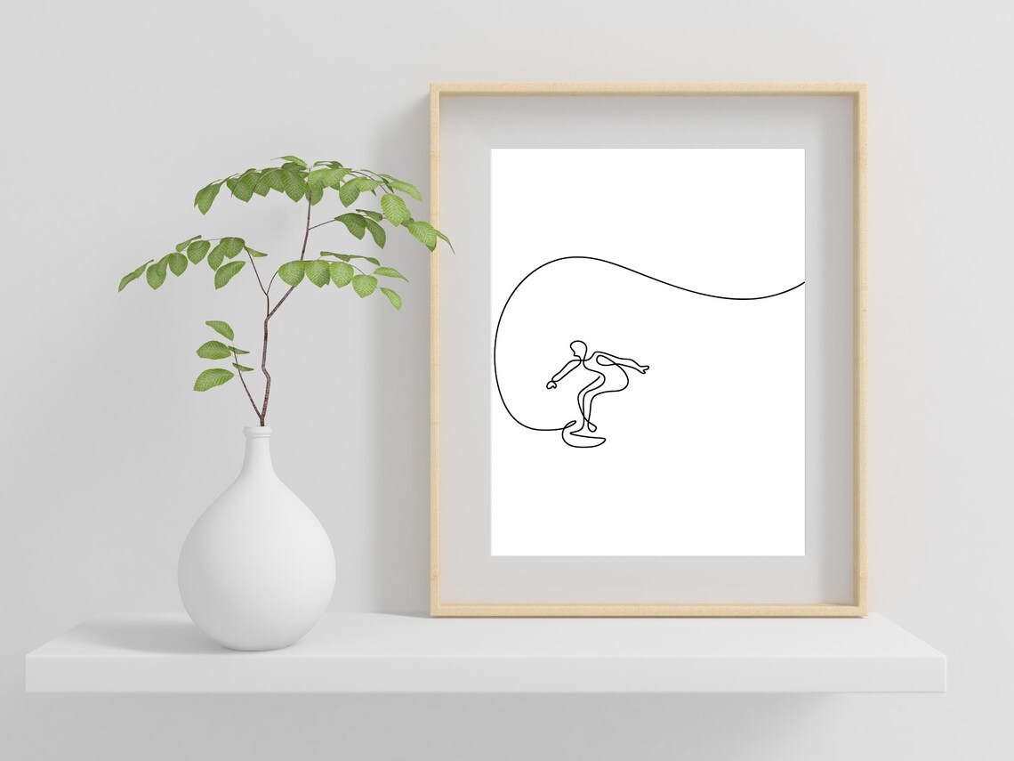 Surfing Line Art - Image 2