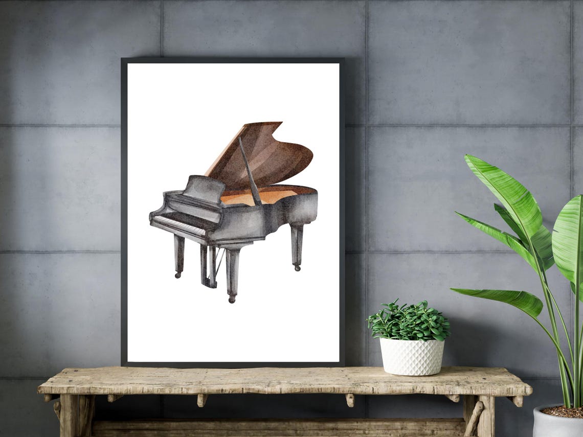 Grand Piano Watercolor Painting Musical Instrument Wall Poster - Image 3