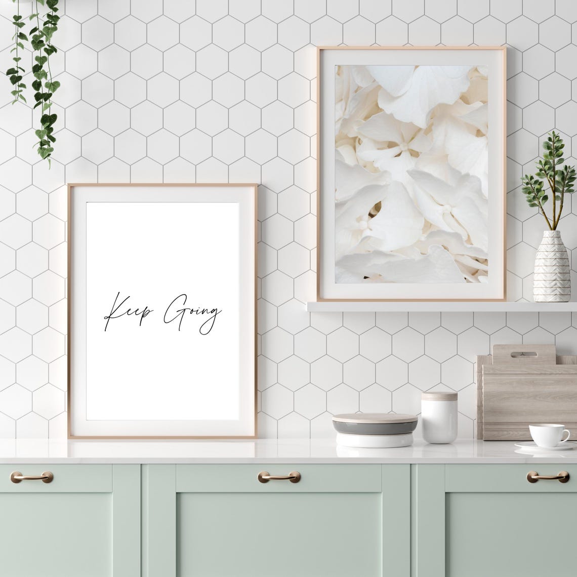 Keep Going Motivational Script Quote Minimalist Wall Decor Poster - Image 2