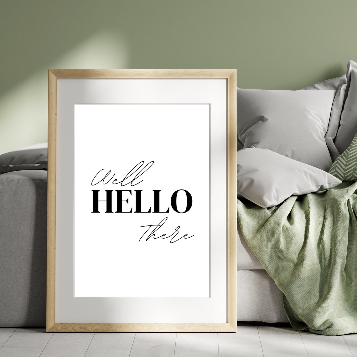 Well Hello There Cheerful Welcome Quote Minimalist Typography Poster - Image 2