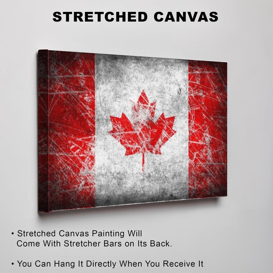 Distressed Vintage Canadian Maple Leaf Flag Wall Decor Poster - Image 3