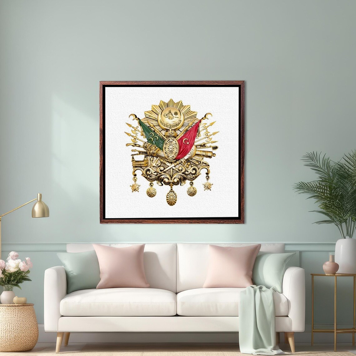 Golden Ottoman Tughra Imperial Emblem Coat of Arms Art Poster