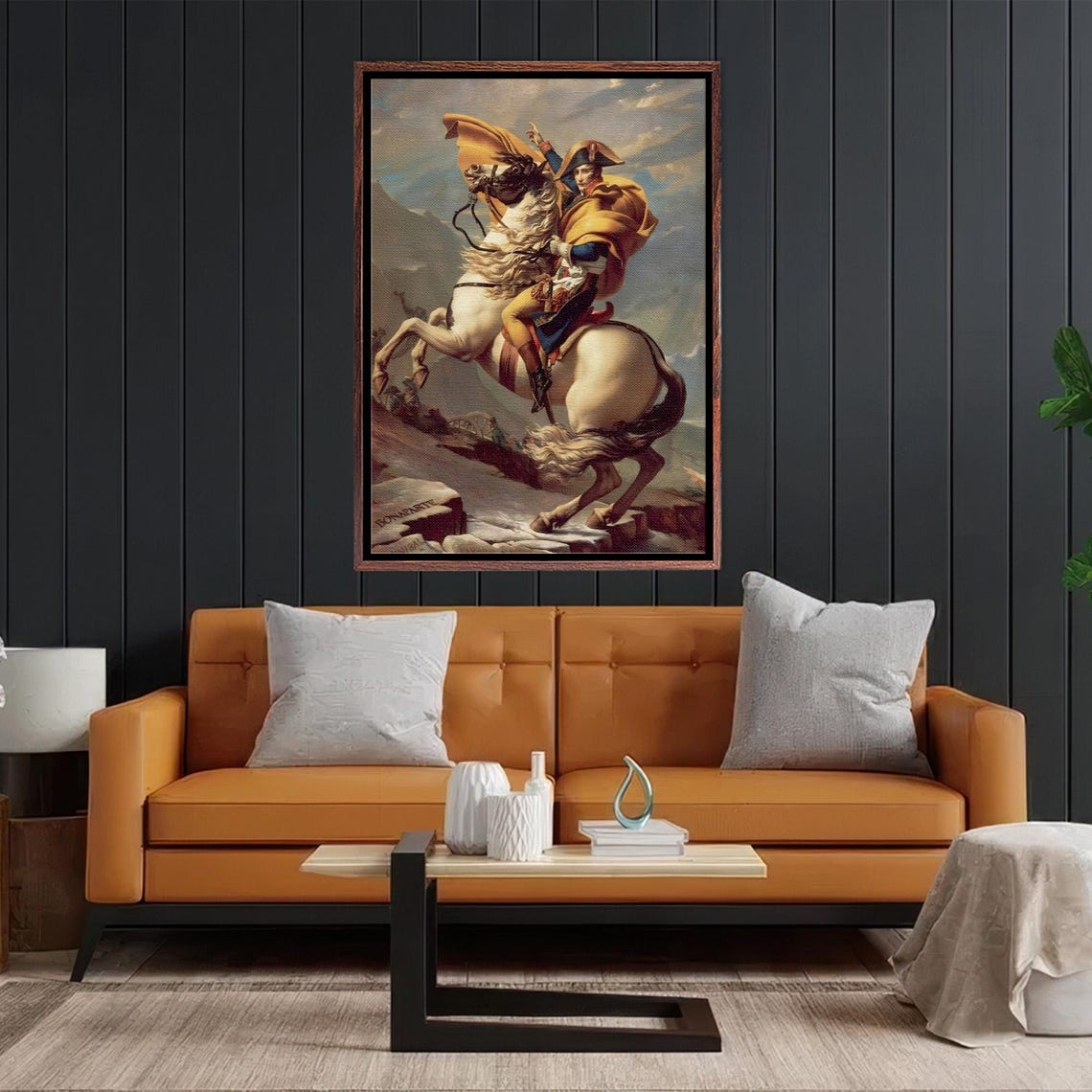 Napoleon Crossing the Alps by Jacques Louis David Classic Poster - Image 2