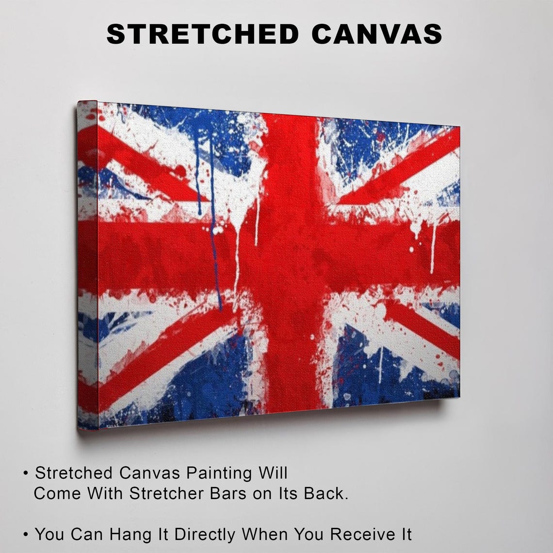 British Union Jack Flag Rendered In Grunge Paint Splatter Style Poster - Image 3