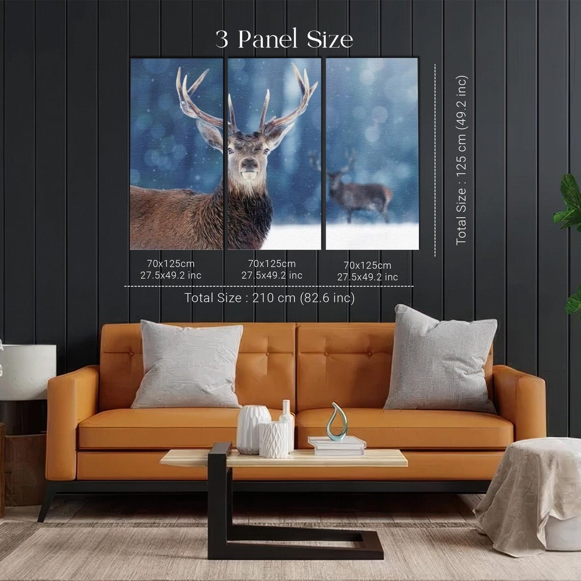 Majestic Stag In Snowy Winter Forest Wildlife Painting Poster - Image 2