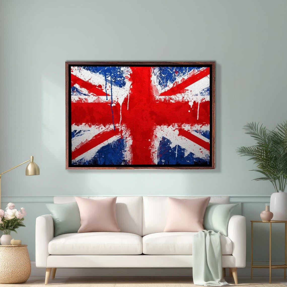 British Union Jack Flag Rendered In Grunge Paint Splatter Style Poster