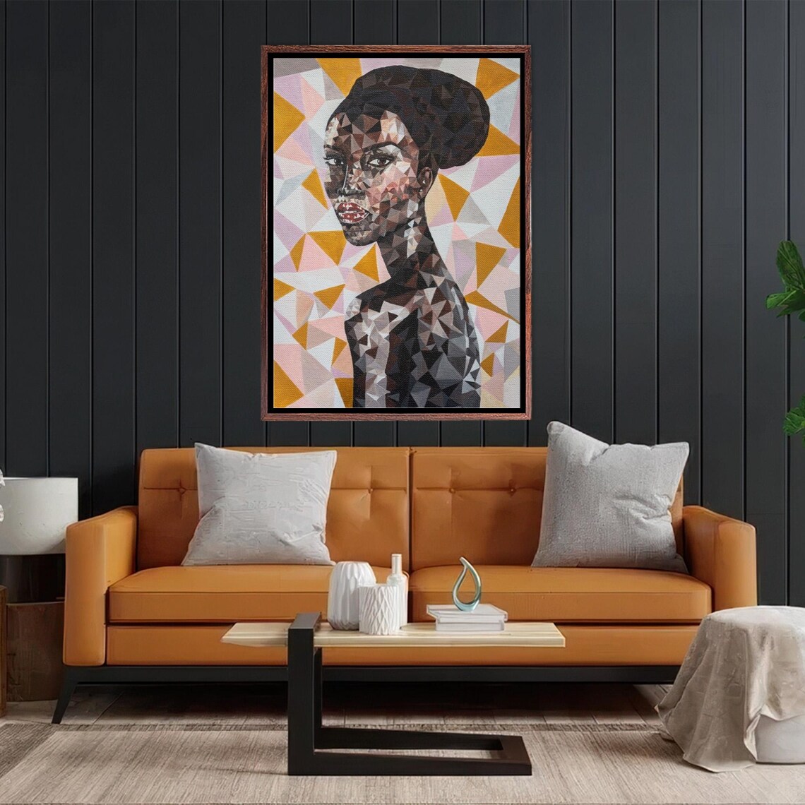 African Woman Decorative Wall Print Housewarming Gift Framed Portrait Wall Decor Modern Portrait Art - Image 2