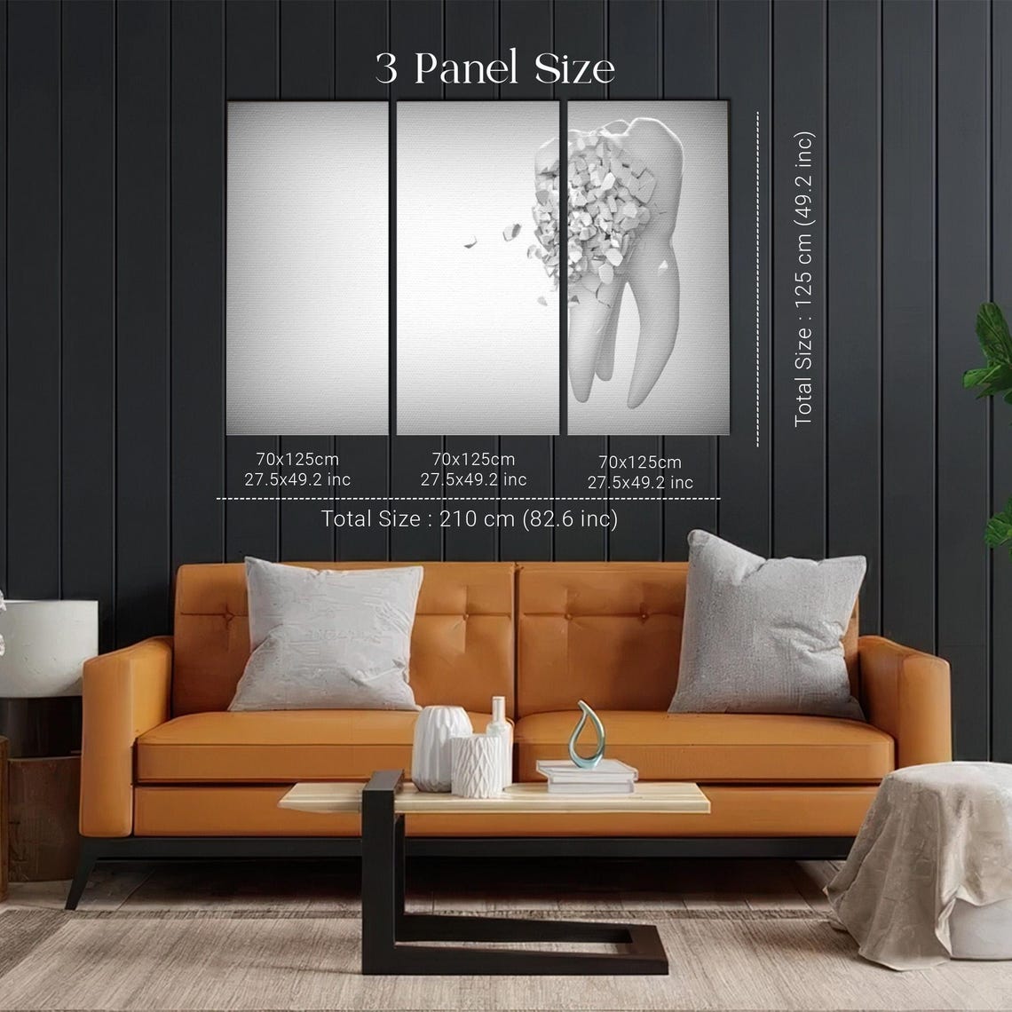 Decaying Tooth Crumbling Into Particles Minimal Dental Art Poster - Image 2