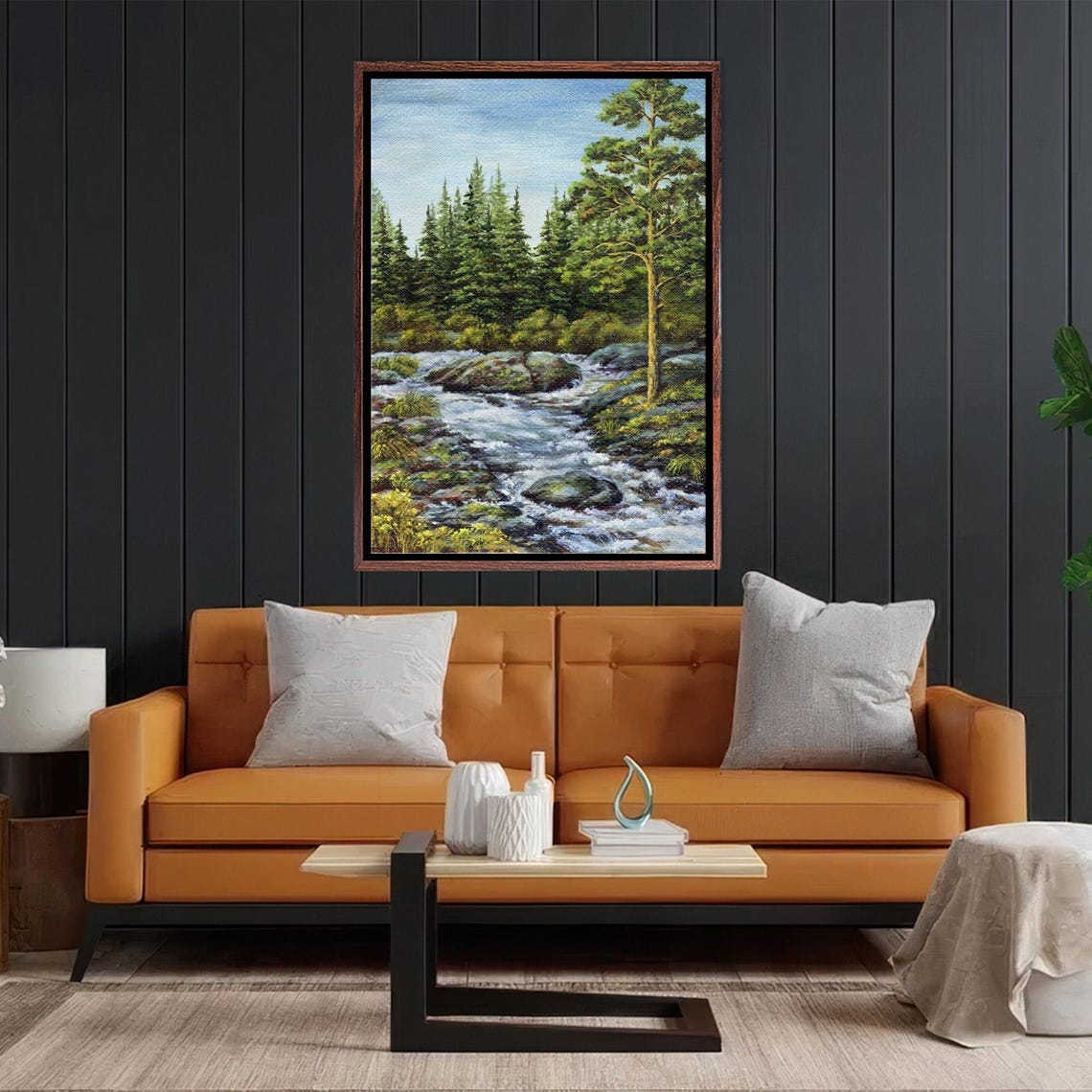 Stream Flowing From Forest Print Nature Wall Decor Nature Decor Landscape Wall Table Nature Art - Image 2