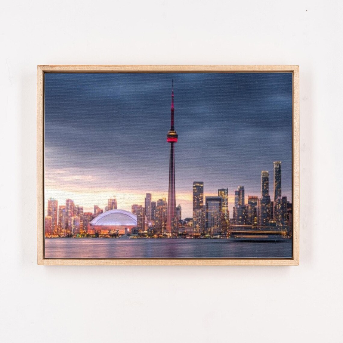 Toronto CN Tower Skyline Glowing At Dusk Over Lake Ontario Poster - Image 4