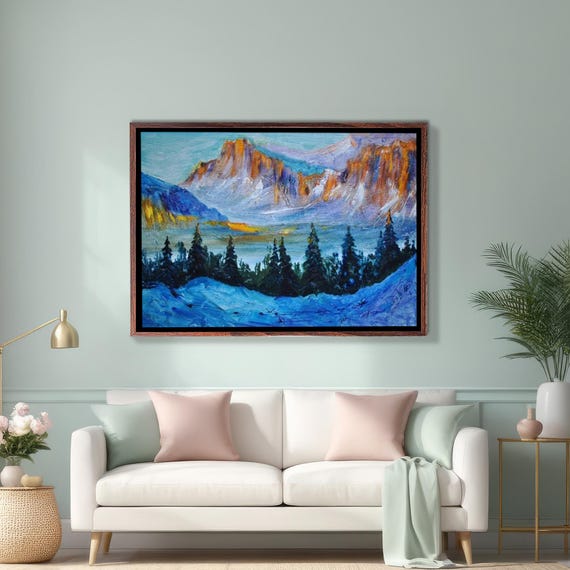 Mountain Forest Landscape Wall Painting Nature Print Nature Wall Decor Nature Decor Nature Art