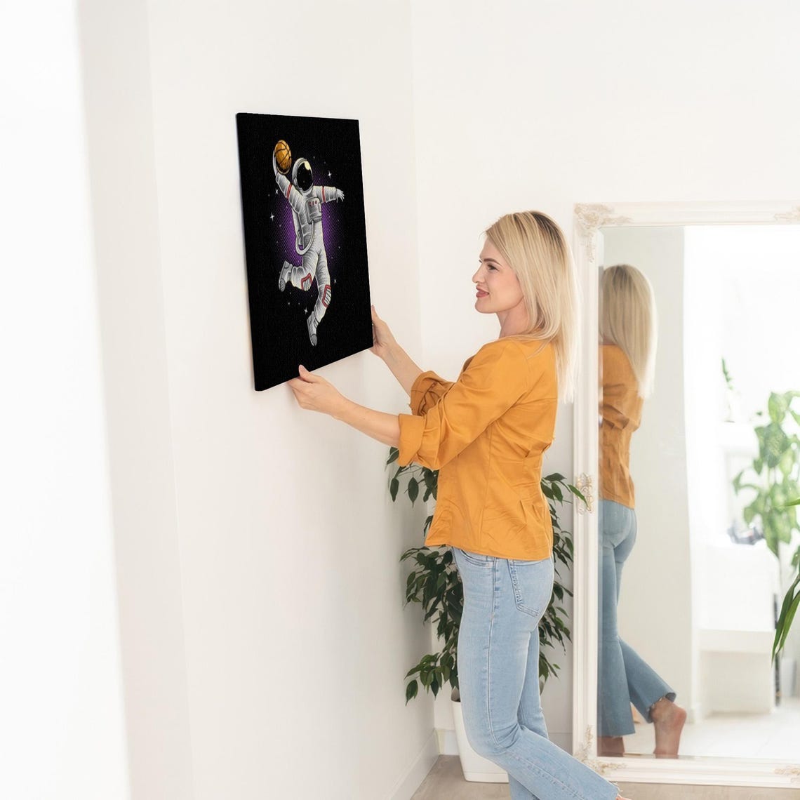Astronaut Slam Dunking a Basketball Among Stars in Deep Space Poster - Image 5