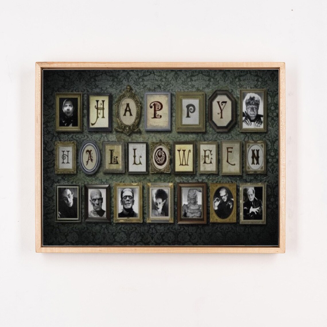 Happy Halloween Letters With Classic Horror Icons Collage Poster - Image 4