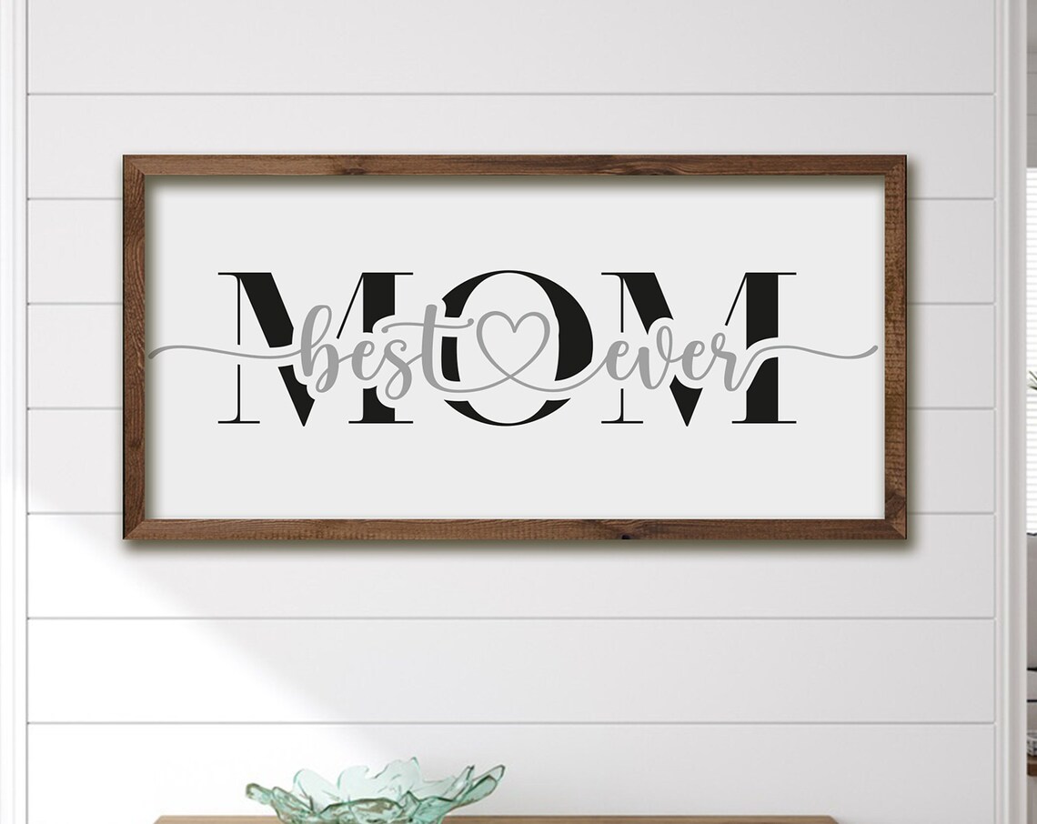 Best Mom Ever Script Typography Gift Sign for Mother's Day Poster