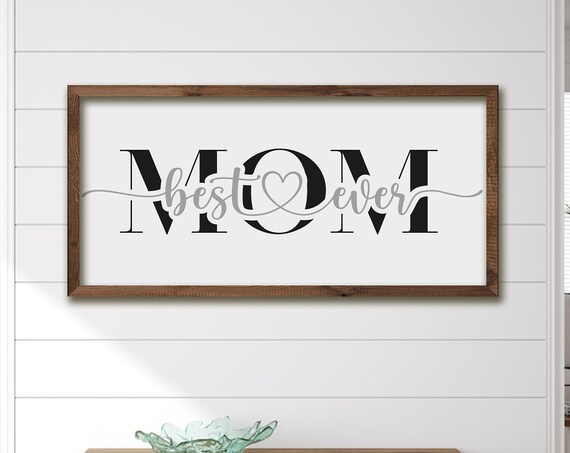 Best Mom Ever Script Typography Gift Sign for Mother's Day Poster