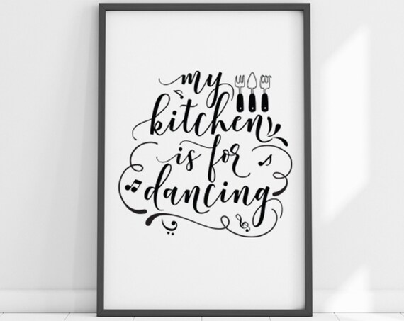 My Kitchen Is For Dancing Wooden Sign Farmhouse Kitchen Home Decor Funny Kitchen Quote