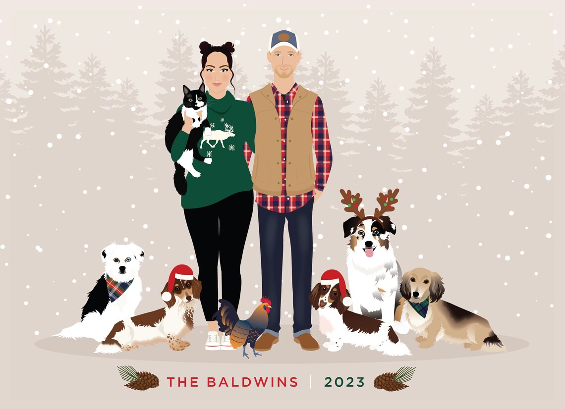 Custom Family Portrait, Personalized Illustration - Image 5