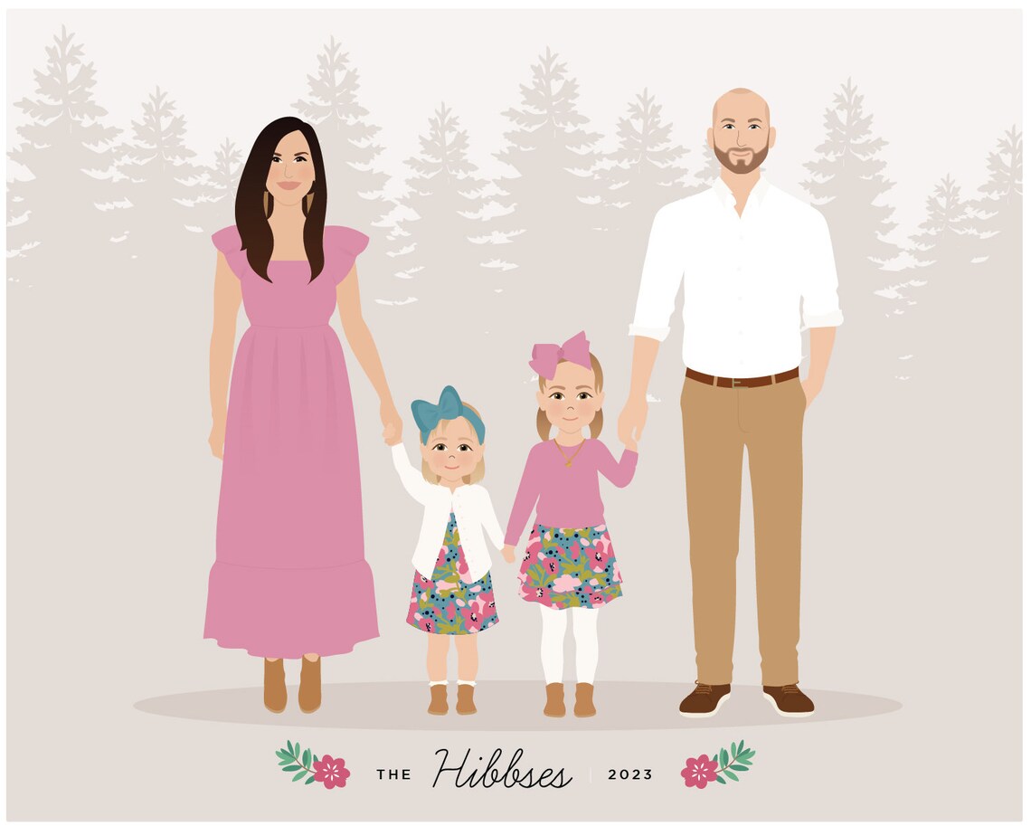 Custom Family Portrait, Personalized Illustration - Image 3