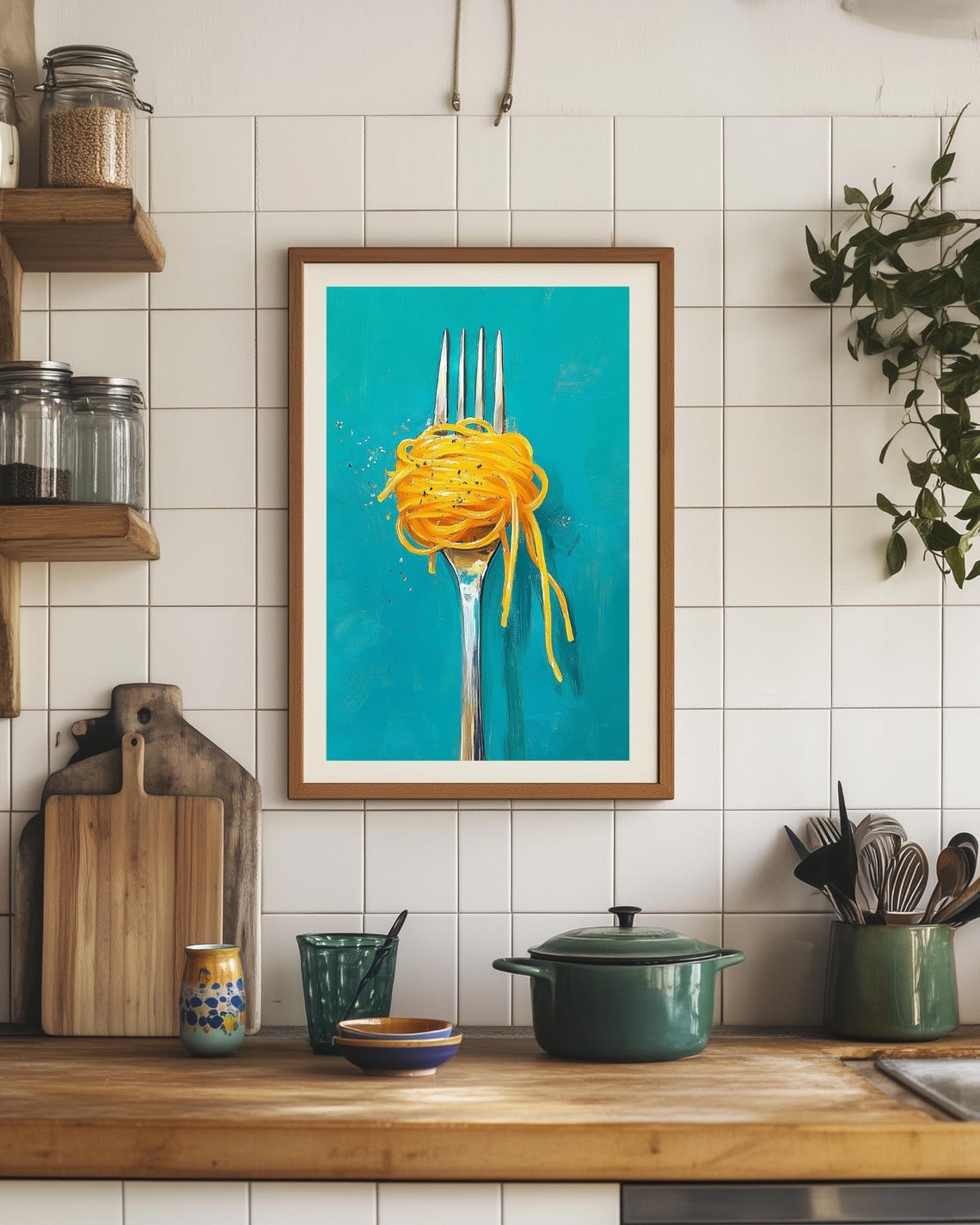 Retro Pasta Spaghetti Kitchen Humor Poster Print - Image 2