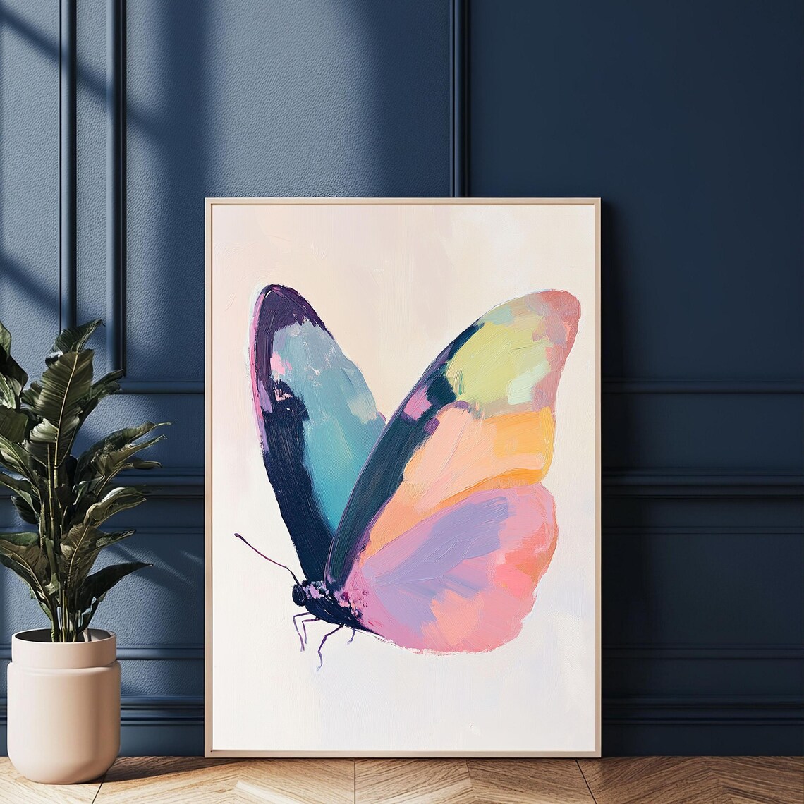 Pastel Butterfly Art Print, Abstract Modern Decor - Image 3