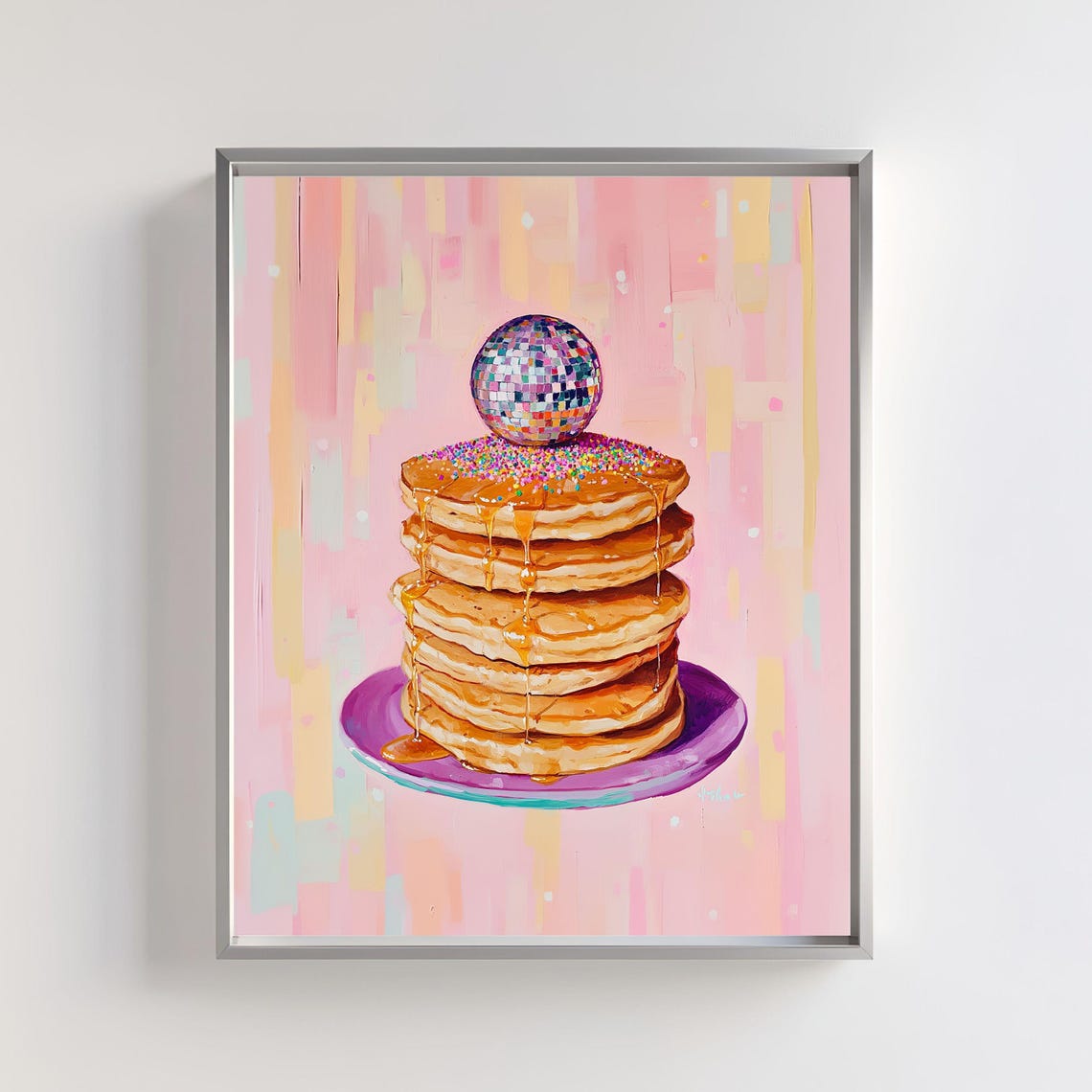 Disco Ball And Pancake Print, Glam Food Art - Image 5