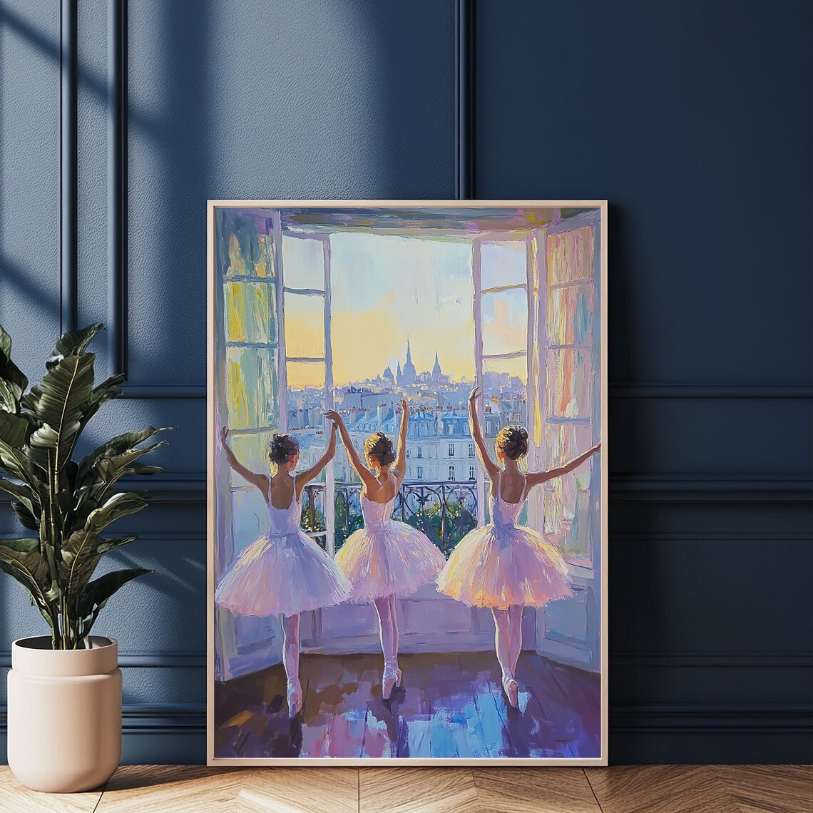 Ballerina Wall Art, Parisian Sunset Scene Art Print - Image 3