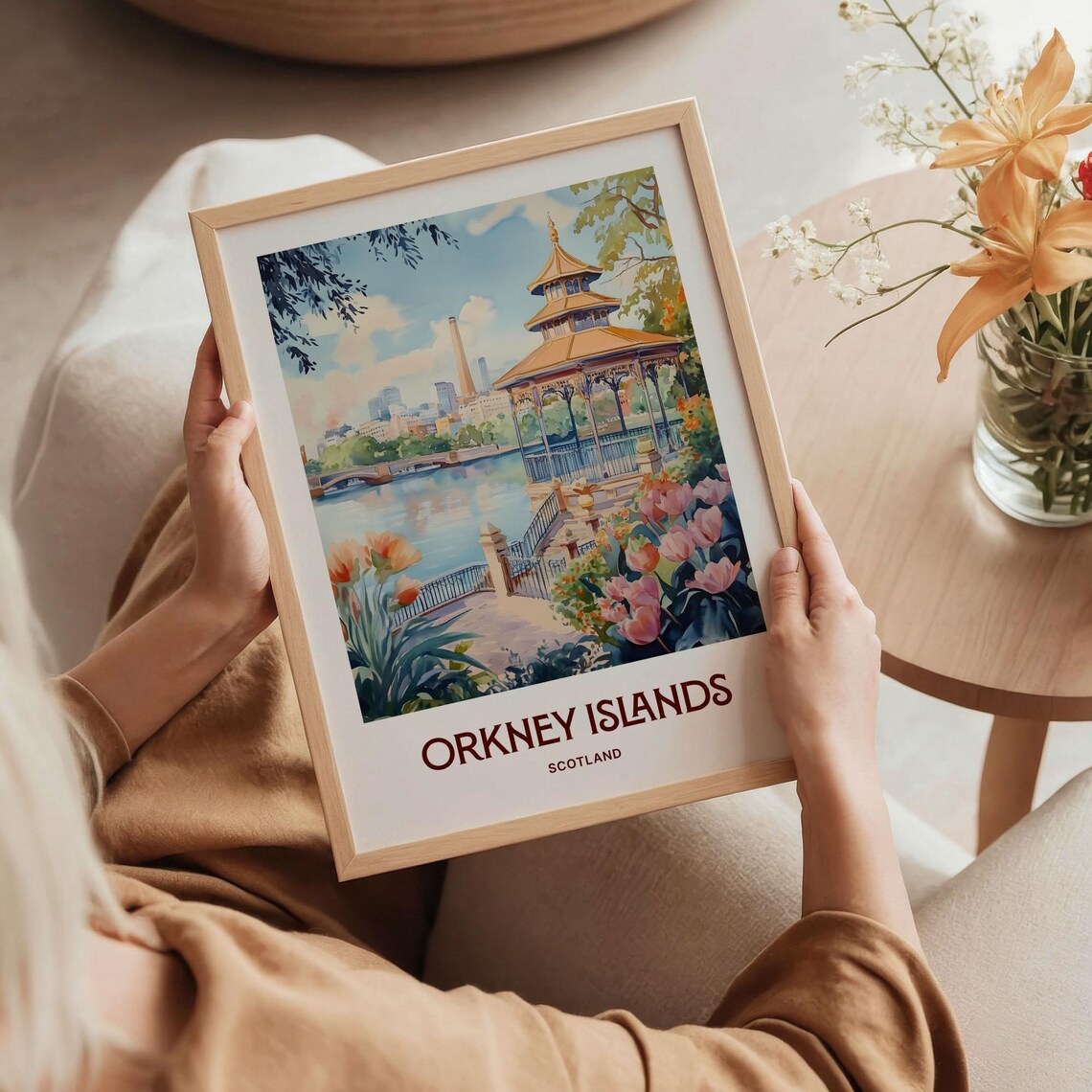 Orkney Islands Scotland Riverside Pavilion Garden Travel Poster - Image 5