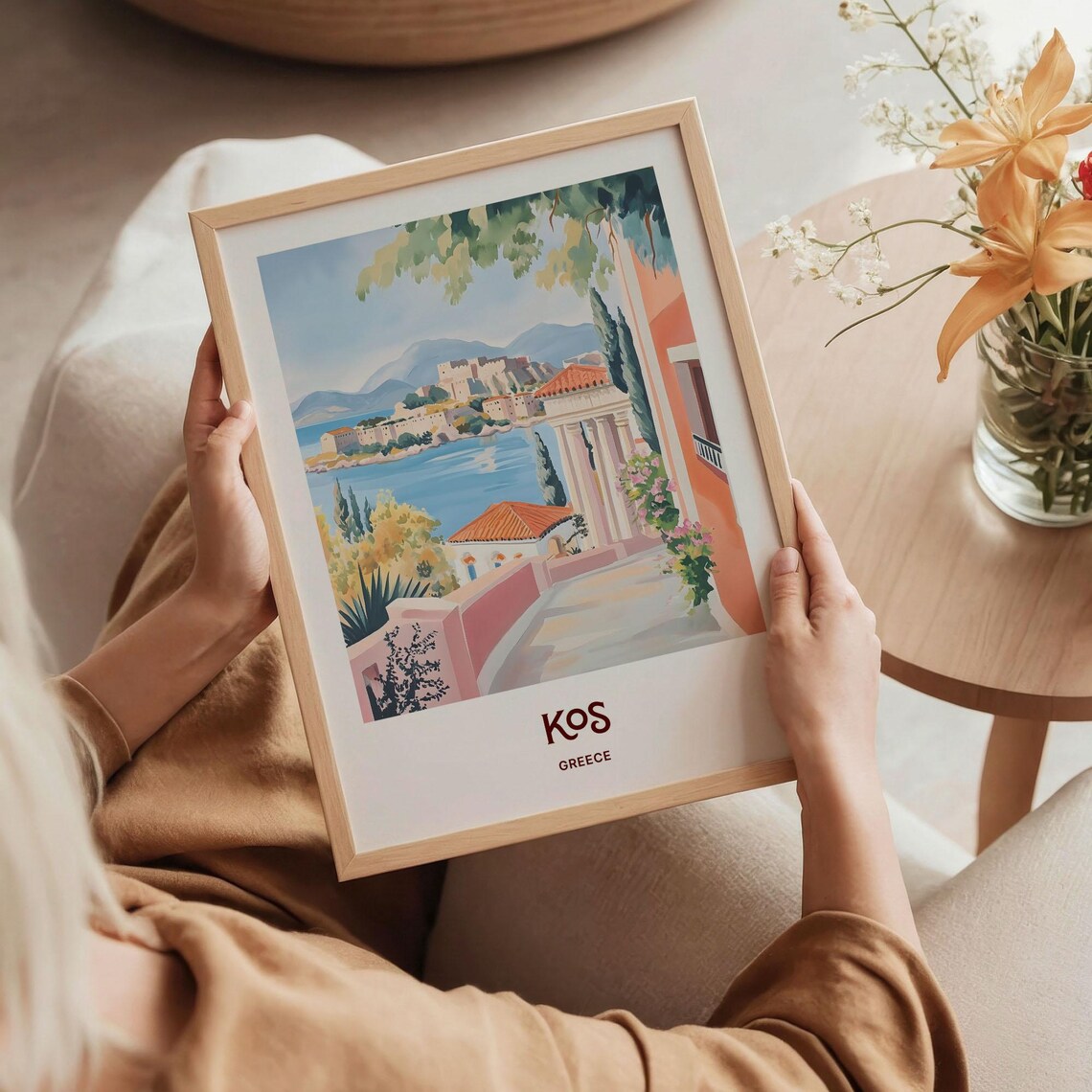 Kos Greece Island Town Castle Across the Sparkling Bay Art Poster - Image 5