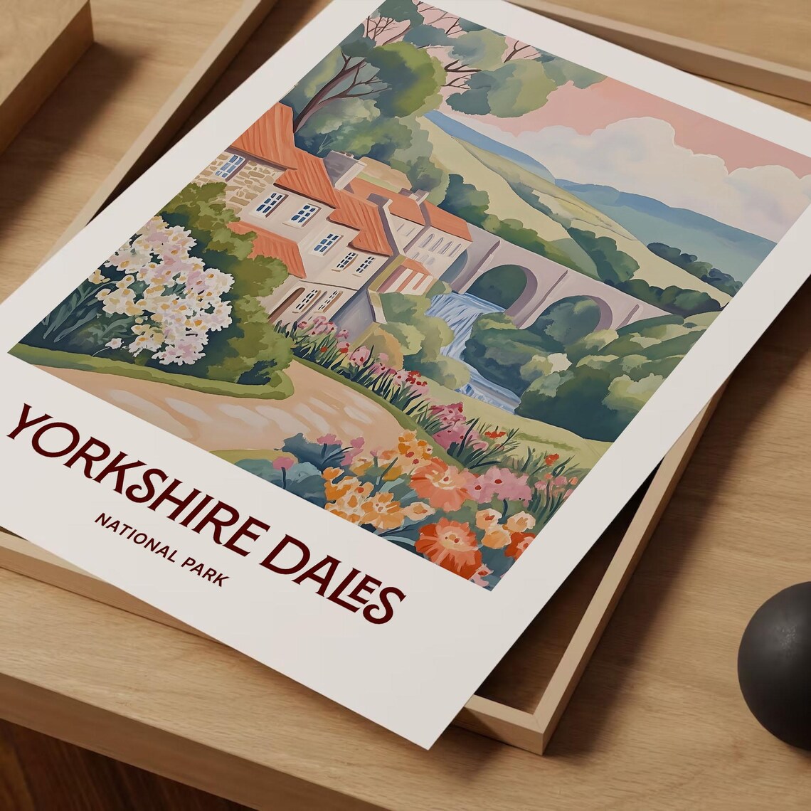 Yorkshire Dales National Park Village Viaduct Garden Art Poster - Image 2