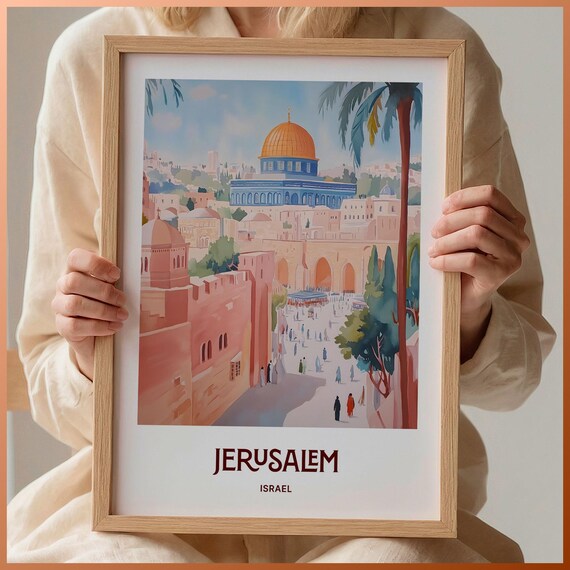 Jerusalem Israel Dome of the Rock Old City Golden Scene Poster