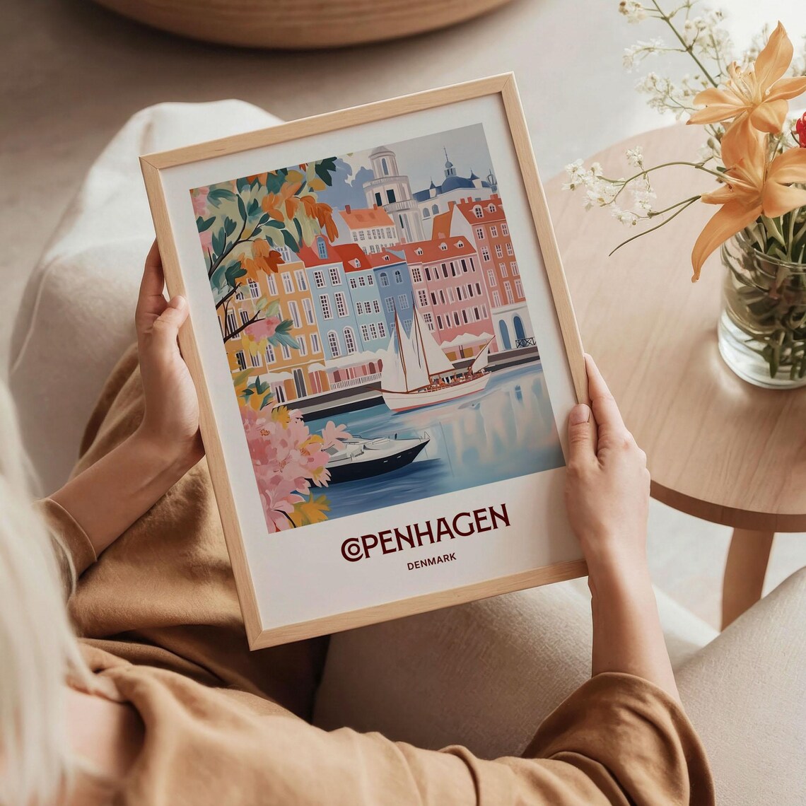 Copenhagen Denmark Nyhavn Harbor Colorful Houses Sailboat Travel Poster - Image 5